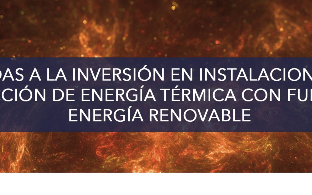 AYUDAS ENERGÍA TÉRMICA PARA INSTALACIONES DE ENERGÍA RENOVABLE